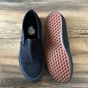 Black Vans slip ons womens size 8
